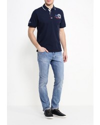 Мужская темно-синяя футболка-поло от FIVE seasons