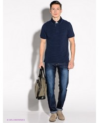 Мужская темно-синяя футболка-поло от Greg Horman