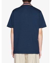 Мужская темно-синяя футболка-поло от Gucci