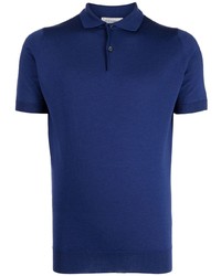 Мужская темно-синяя футболка-поло от John Smedley