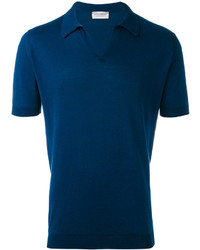 Мужская темно-синяя футболка-поло от John Smedley