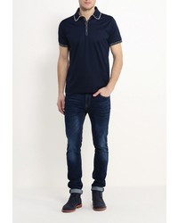 Мужская темно-синяя футболка-поло от LAGERFELD