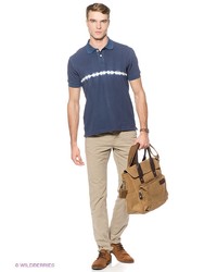 Мужская темно-синяя футболка-поло от LERROS