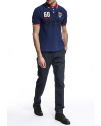 Мужская темно-синяя футболка-поло от Lonsdale