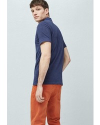 Мужская темно-синяя футболка-поло от Mango Man