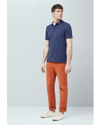 Мужская темно-синяя футболка-поло от Mango Man