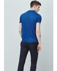 Мужская темно-синяя футболка-поло от Mango Man