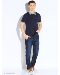 Мужская темно-синяя футболка-поло от Marco Masini