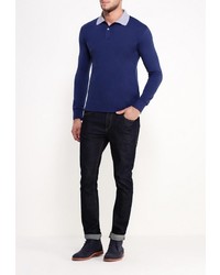 Мужская темно-синяя футболка-поло от Occhibelli