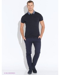 Мужская темно-синяя футболка-поло от Oodji