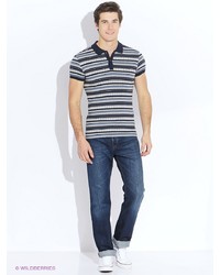 Мужская темно-синяя футболка-поло от Oodji