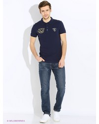 Мужская темно-синяя футболка-поло от Oodji