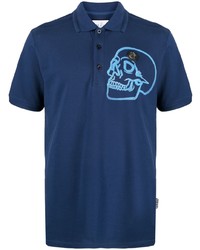 Мужская темно-синяя футболка-поло от Philipp Plein