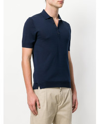 Мужская темно-синяя футболка-поло от Paolo Pecora