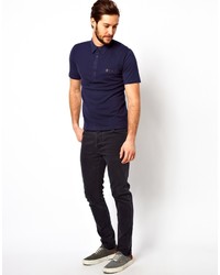 Мужская темно-синяя футболка-поло от Farah