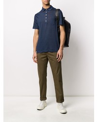 Мужская темно-синяя футболка-поло от Massimo Alba