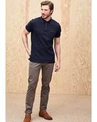 Мужская темно-синяя футболка-поло от s.Oliver