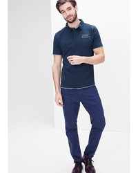 Мужская темно-синяя футболка-поло от s.Oliver