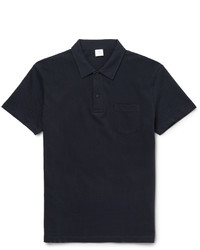 Мужская темно-синяя футболка-поло от Sunspel
