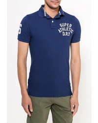 Мужская темно-синяя футболка-поло от Superdry