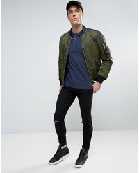 Мужская темно-синяя футболка-поло от Diesel