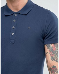 Мужская темно-синяя футболка-поло от Diesel