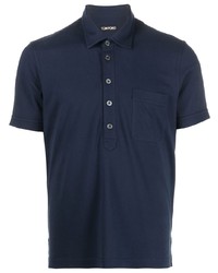 Мужская темно-синяя футболка-поло от Tom Ford