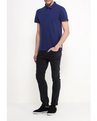 Мужская темно-синяя футболка-поло от Tom Tailor Denim