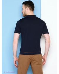 Мужская темно-синяя футболка-поло от Trussardi