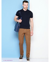 Мужская темно-синяя футболка-поло от Trussardi