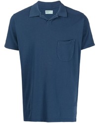 Мужская темно-синяя футболка-поло от Universal Works