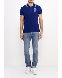 Мужская темно-синяя футболка-поло от Versace Jeans