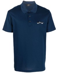 Мужская темно-синяя футболка-поло от Versace