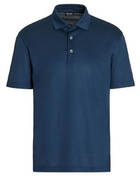 Мужская темно-синяя футболка-поло от Zegna