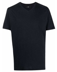 Мужская темно-синяя футболка с v-образным вырезом от 7 For All Mankind