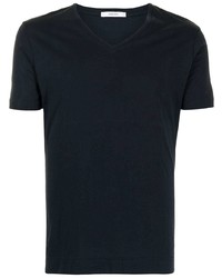Мужская темно-синяя футболка с v-образным вырезом от Adam Lippes