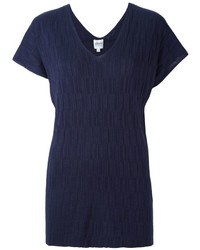 Женская темно-синяя футболка с v-образным вырезом от Armani Collezioni