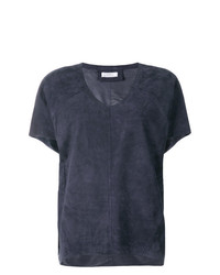 Женская темно-синяя футболка с v-образным вырезом от Desa Collection
