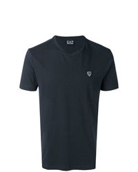 Мужская темно-синяя футболка с v-образным вырезом от Ea7 Emporio Armani
