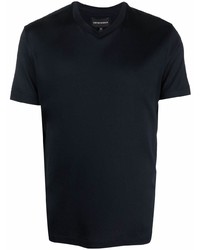 Мужская темно-синяя футболка с v-образным вырезом от Emporio Armani