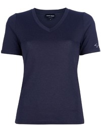 Женская темно-синяя футболка с v-образным вырезом от Giorgio Armani