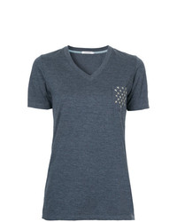 Женская темно-синяя футболка с v-образным вырезом от GUILD PRIME