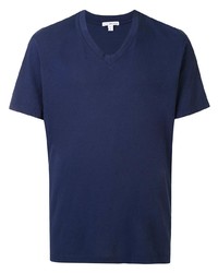 Мужская темно-синяя футболка с v-образным вырезом от James Perse