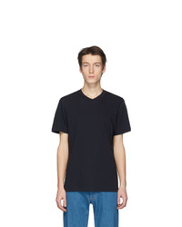 Мужская темно-синяя футболка с v-образным вырезом от Jil Sander