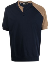 Мужская темно-синяя футболка с v-образным вырезом от Kolor