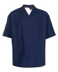 Мужская темно-синяя футболка с v-образным вырезом от Low Brand