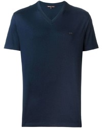 Мужская темно-синяя футболка с v-образным вырезом от Michael Kors