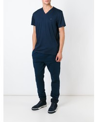 Мужская темно-синяя футболка с v-образным вырезом от Michael Kors