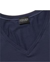 Мужская темно-синяя футболка с v-образным вырезом от Hanro