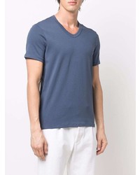 Мужская темно-синяя футболка с v-образным вырезом от Tom Ford
